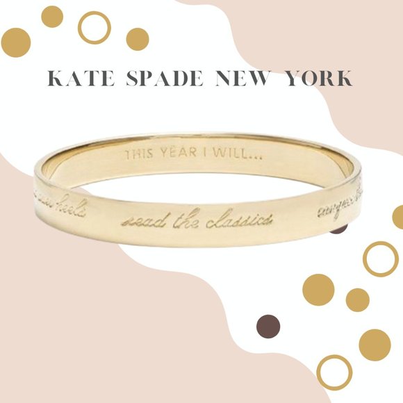 KATE SPADE NEW YORK This Year I Will Idiom Gold Bangle - Picture 2 of 12